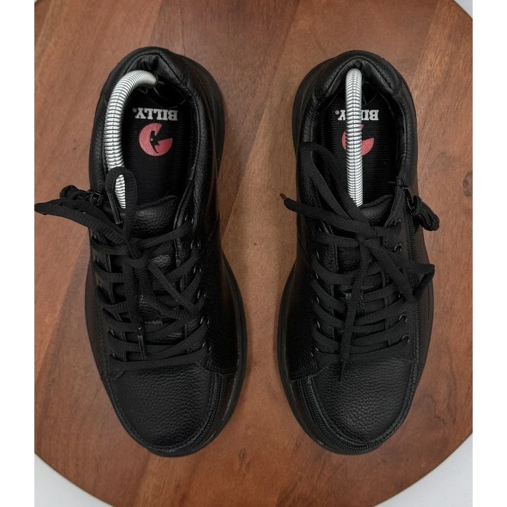 BILLY Work Comfort Low Wide Black Lace Up Zip Up Shoe Sneaker Mens Size 7.5 WIDE